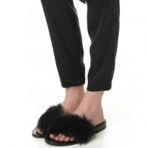 TIBI Kellen shearling slides, 39.5